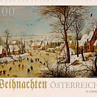 Noël - Un Paysage D'hiver Avec Un Piège À Oiseaux