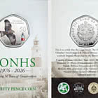 2026 - GONHS 50 Anniversaire pièce de 50 pence de couleur
