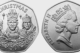 Christmas 1988 50p Coin