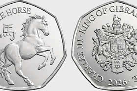 2026 – Moneda de 50 peniques Año del Caballo