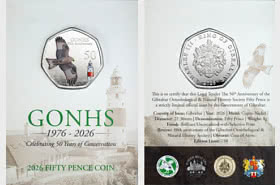 2026 - GONHS 50 Aniversario moneda de 50 peniques a color