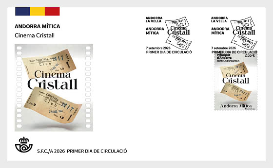 2026 Mythical Andorra – Cristall Cinema - First Day Cover