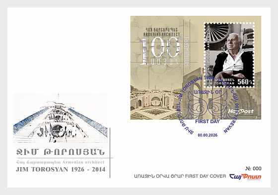 2026 PRE-ORDER 100th Anniversary of Jim Torosyan - First Day Cover