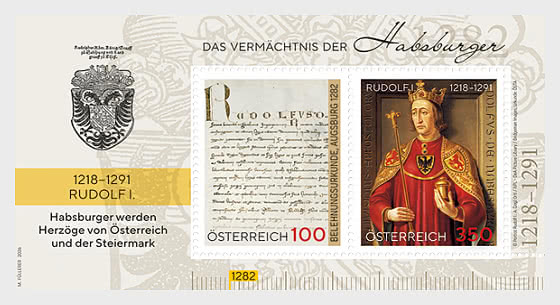 2026 Rudolf I. – 1289 Lehensurkunde - Sonderblock