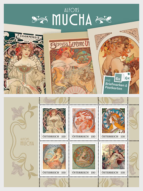 2026 Alfons Mucha Postcard Booklet - Stamp Booklet