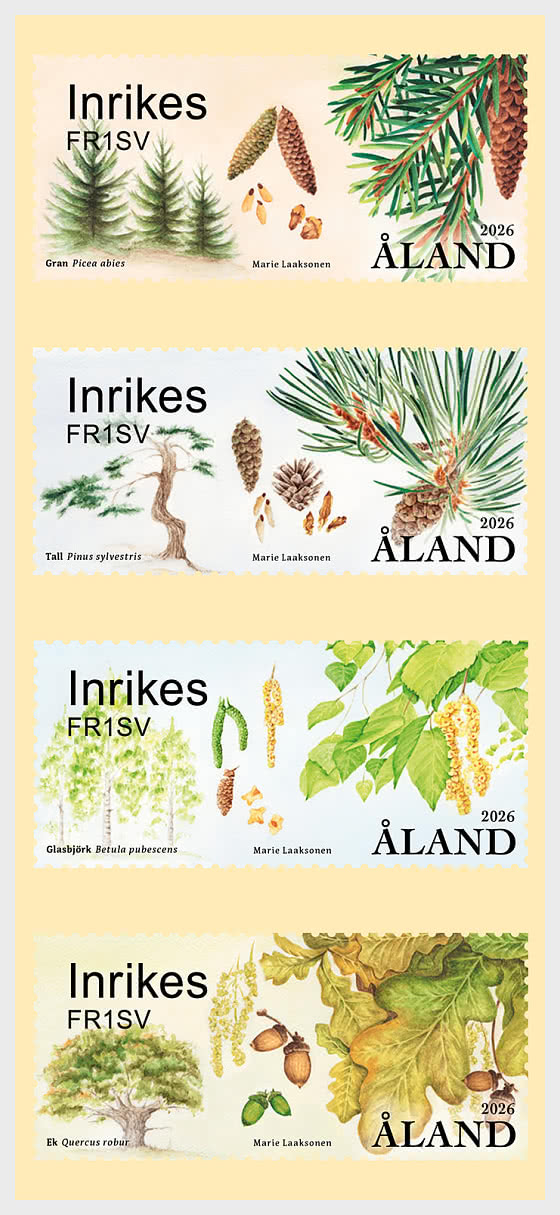 2026 Franking Labels - Trees - Set