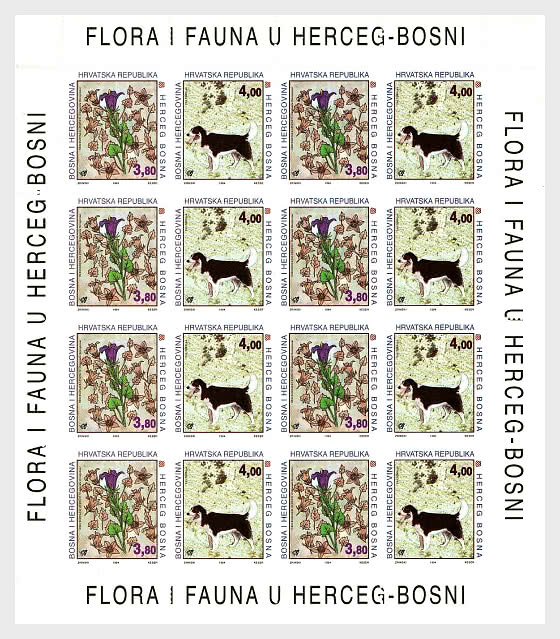 1994 Flora y Fauna - Herzegovina bellflower y Tornjak dog - Folios enteros