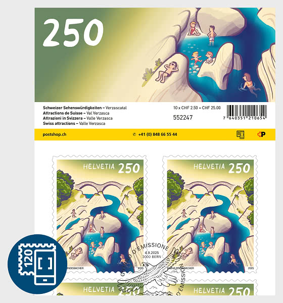 2025 PRE-ORDER Attractions de Suisse - Mini-feuilles CTO