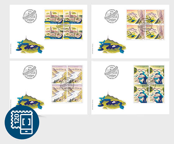 2025 PRE-ORDER Attractions de Suisse - Enveloppe bloc de 4