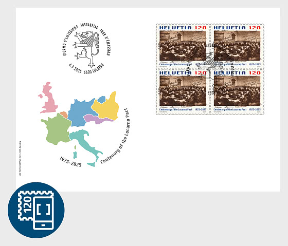 2025 PRE-ORDER Centenaire des Accords de Locarno (1925–2025) - Enveloppe bloc de 4