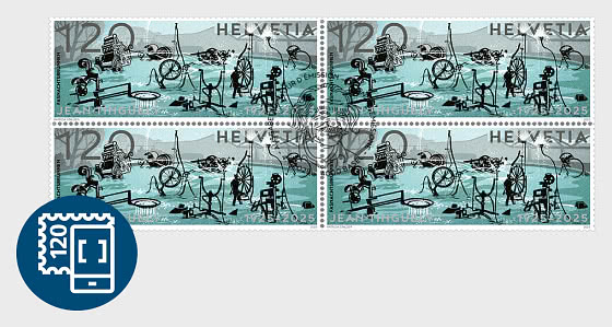 2025 PRE-ORDER 100 Ans Jean Tinguely - Bloc de 4 CTO