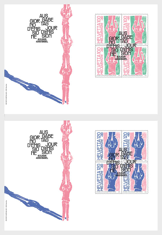 2025 Pro Juventute - Apoyándonos Unos a Otros - Sobre bloques de 4