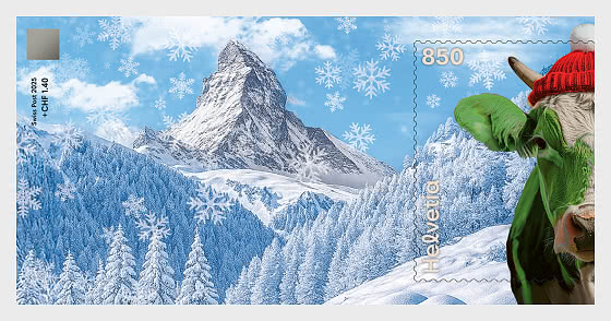 2025 Winterlook Schweizer Krypto-Stempel CHLI Gelb - Sonderblock