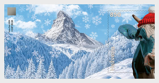 2025 Look Invernale Timbro Crittografico Svizzero CHLI Blu - Foglietti