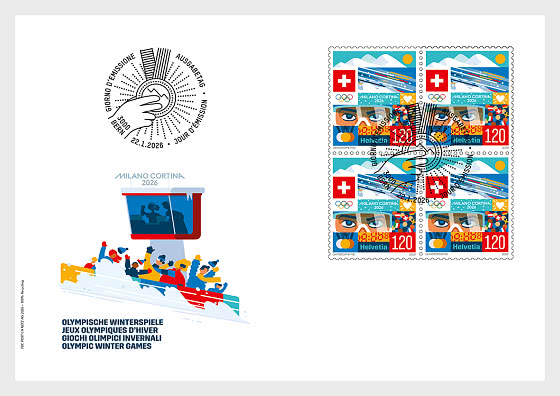 2026 Olympic Winter Games Milano Cortina - Ersttagsbrief Viererblock