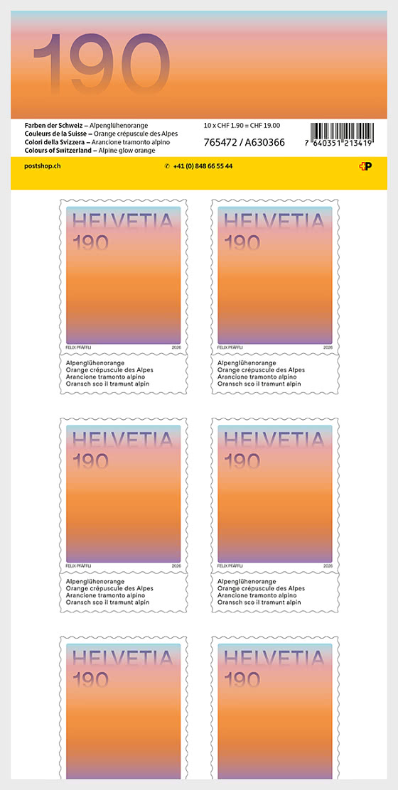 2026 PRE-ORDER 瑞士的色彩 - 小版张