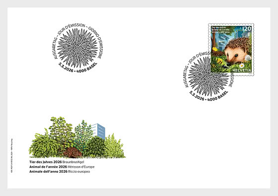 2026 PRE-ORDER 年度动物——欧洲刺猬 - 首日封