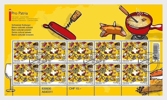 2026 PRE-ORDER Pro Patria ‒ Swiss Cultural Heritage - 1.00+0.50 Tangible - Sheetlets CTO