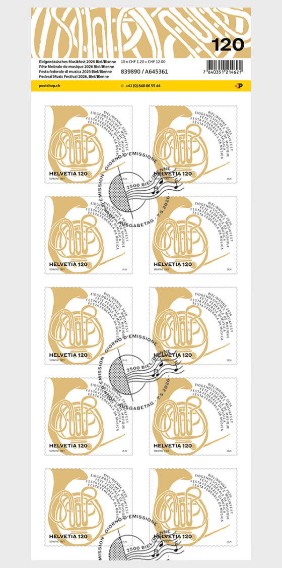 2026 PRE-ORDER Federal Music Festival, Biel/Bienne - Sheetlets CTO