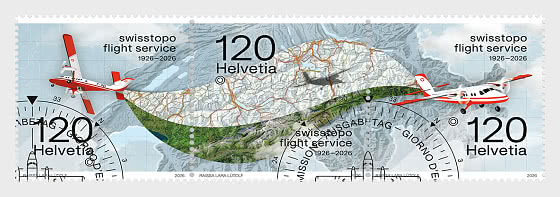 2026 PRE-ORDER 100 лет авиаперевозкам Swisstopo - Набор CTO
