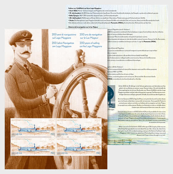 2026 PRE-ORDER 200 Anni di Navigazione sul Lago Maggiore - Foglietti