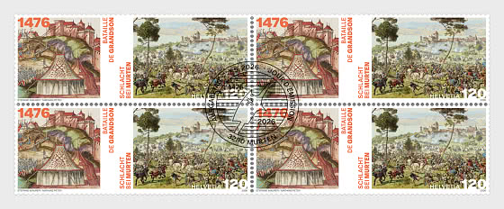 2026 PRE-ORDER 550 лет битвам Грандсона и Муртена - Блок из 4 СТО