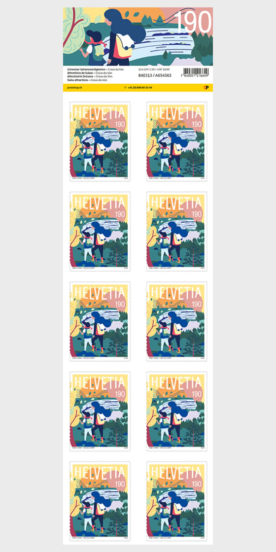2026 PRE-ORDER Swiss Attractions - 1.90 Creux du Van - Sheetlets