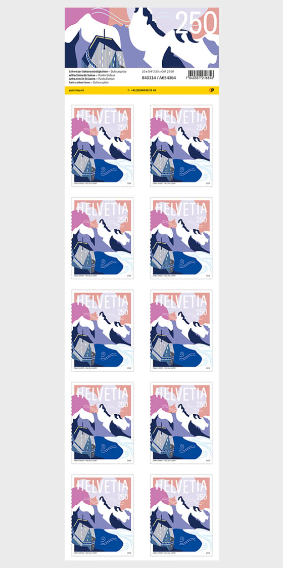 2026 PRE-ORDER Swiss Attractions - 2.50 Dufourspitze - Sheetlets
