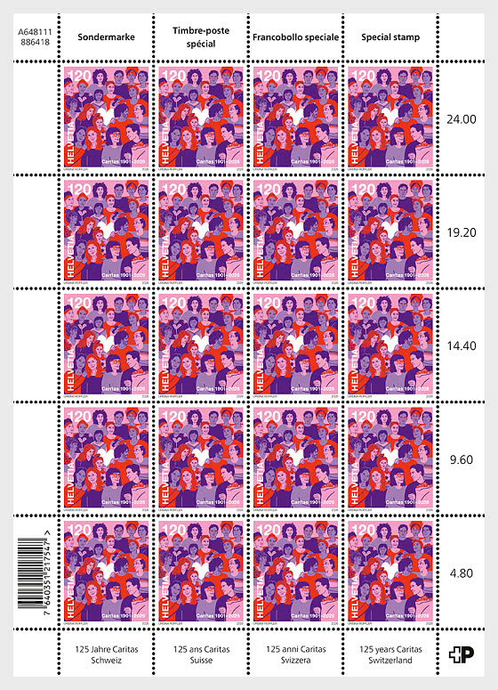 2026 PRE-ORDER 125 Anni di Caritas Svizzera - Fogli interi