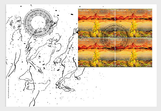 2026 PRE-ORDER L'impegno di Poste Svizzere per l'arte - FDC bloco di 4