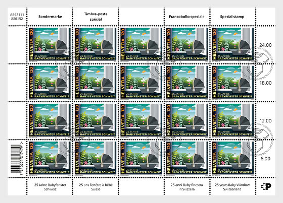 2026 PRE-ORDER 25 Jahre Babyfenster Schweiz - Ganze Bögen CTO