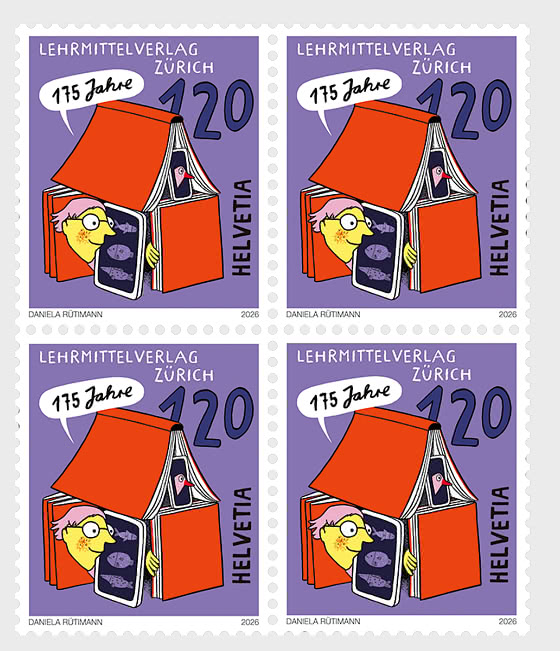 2026 PRE-ORDER 175 Years Lehrmittelverlag Zurich - Block of 4