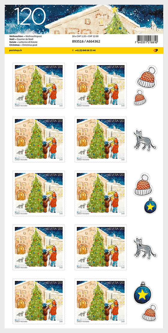 2026 PRE-ORDER Christmas - 1.20 Christmas Post - Sheetlets