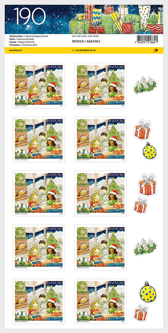 2026 PRE-ORDER Christmas - 1.90 Christmas Gifts - Sheetlets