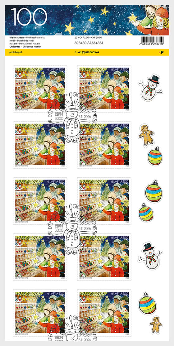 2026 PRE-ORDER Christmas - 1.00 Christmas Market - Sheetlets CTO