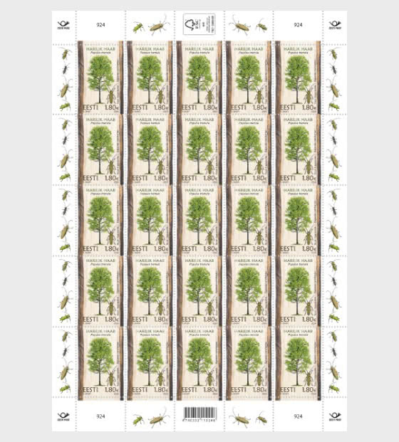 2026 Estonian Forest Trees - Populus Tremula & Saperda Carcharias - Sheetlets