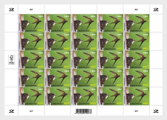2026 Aves de Estonia - Vencejo Común - Mini Hojas