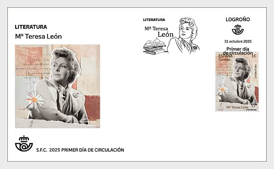 2025 Literatur. Maria Teresa Leon - Ersttagbriefe