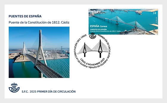 2025 Ponts d'Espagne - Pont de la Constitution de 1812, Cadix - Enveloppes de Premier Jour