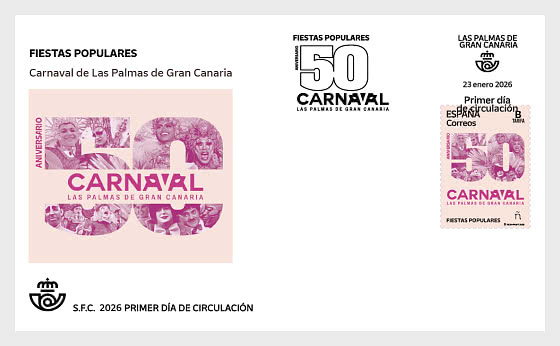 2026 Fêtes Populaires - Carnaval de Las Palmas De Gran Canaria 50 Ans - Enveloppes de Premier Jour