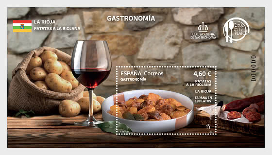 2026 Gastronomy - 19 Dishes, La Rioja, Rioja-style Potatoes - Miniature Sheet CTO
