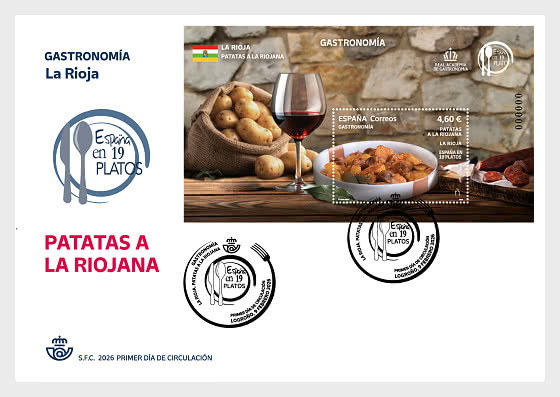 2026 Gastronomy - 19 Dishes, La Rioja, Rioja-style Potatoes - First Day Cover