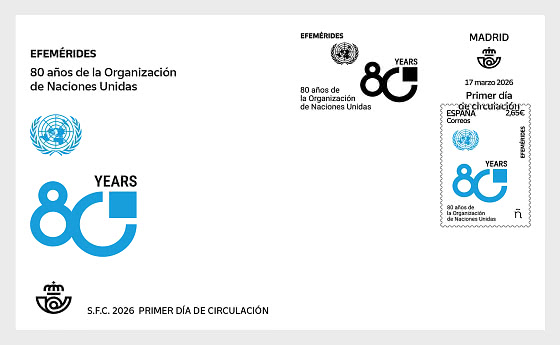 2026 Aniversarios - 80 Años de las Naciones Unidas - Sobre de Primer Dia