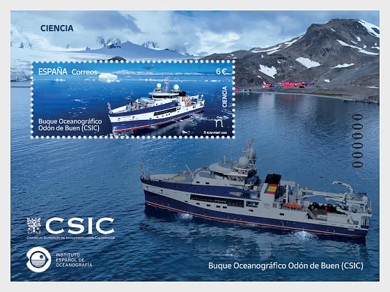 2026 Ozeanographisches Schiff Odón de Buen - Sonderblock CTO