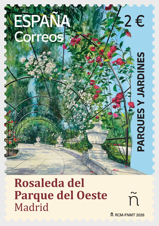 2026 Parks und Gärten – Rosengarten im Parque del Oeste, Madrid - Serie CTO