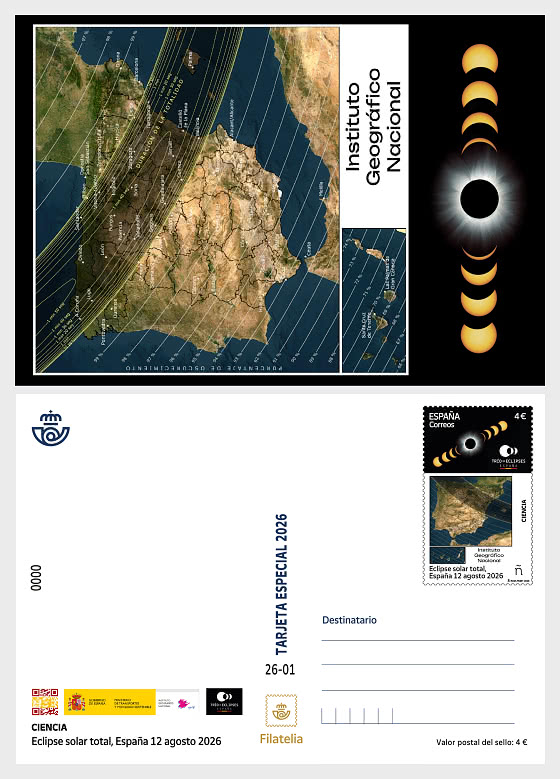 2026 Science - Total Solar Eclipse, Spain August 12 - Postcard