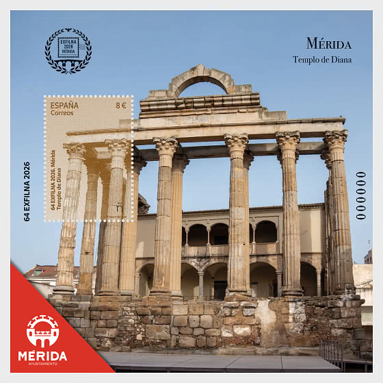 2026 EXFILNA – Merida, Temple of Diana - Miniature Sheet