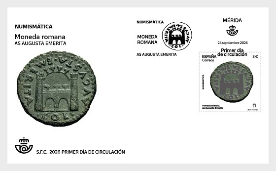 2026 Numismatics - Roman Coin, As from Augusta Emerita - First Day Cover