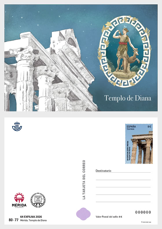 2026 EXFILNA – Merida, Temple of Diana - Postcard
