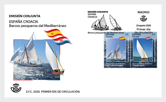 2026 Emissione Congiunta Spagna-Croazia – Imbarcazioni da Pesca del Mediterraneo - FDC
